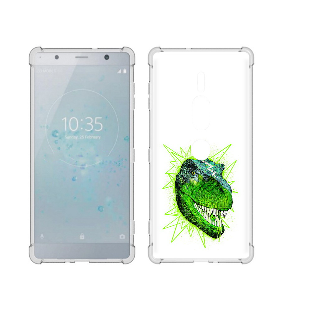 

Чехол MyPads Tocco для Sony Xperia XZ2 Premium зеленый динозавр, Прозрачный, Tocco