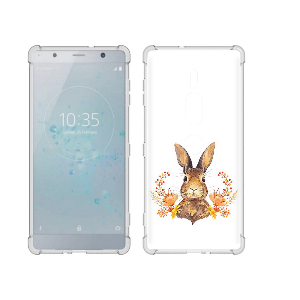 

Чехол MyPads Tocco для Sony Xperia XZ2 Premium зайка в цветах, Прозрачный, Tocco