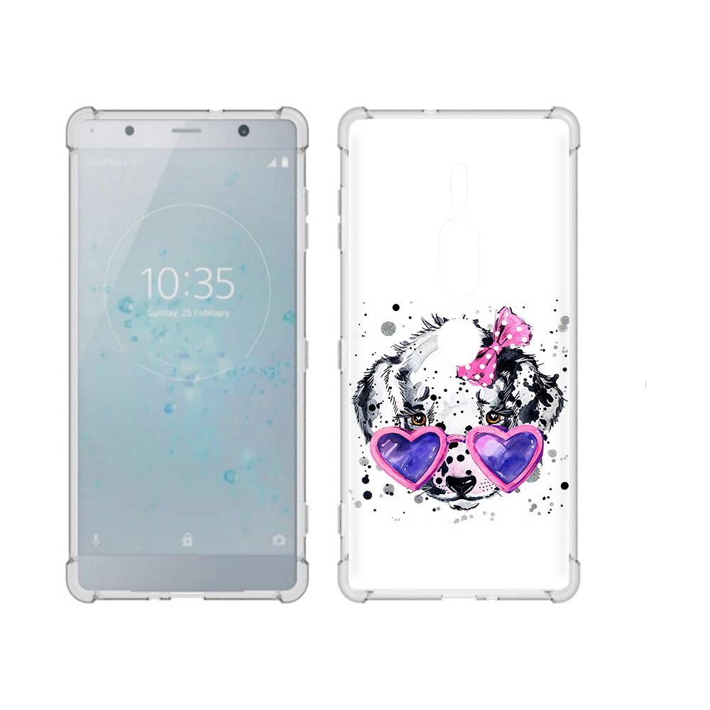 

Чехол MyPads Tocco для Sony Xperia XZ2 Premium долматинец в очках, Прозрачный, Tocco