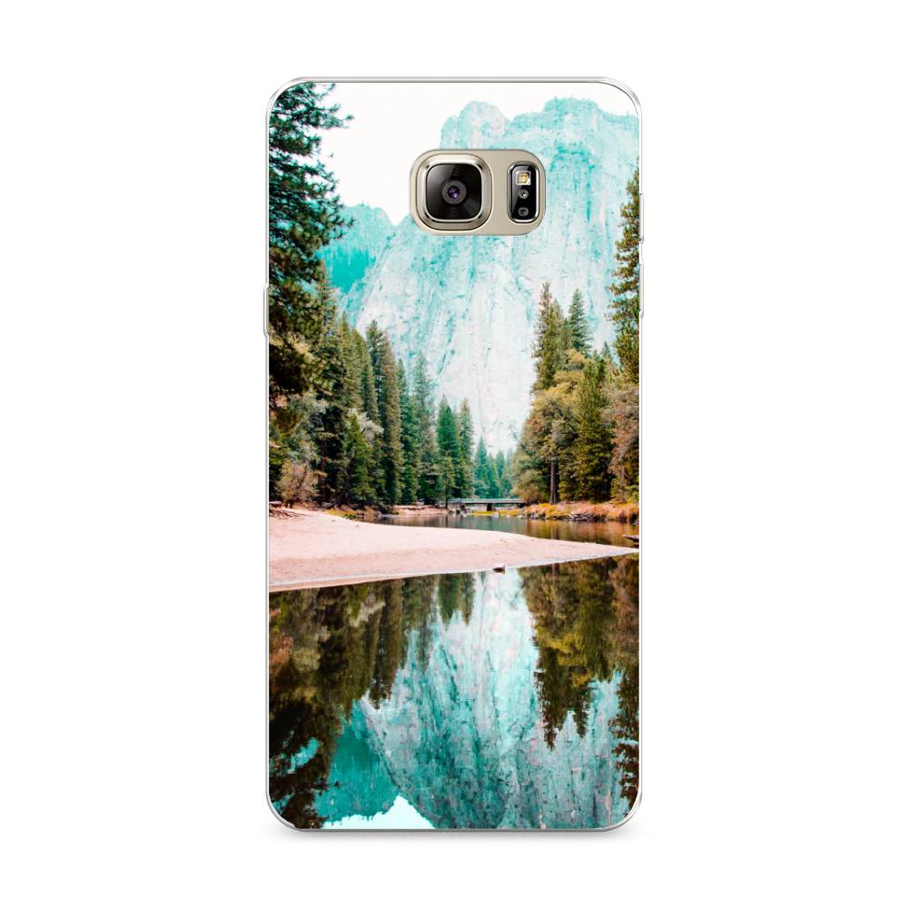 

Чехол Awog на Samsung Galaxy Note 5 / Самсунг Note 5 "Горы 11", Зеленый;голубой, 23550-4