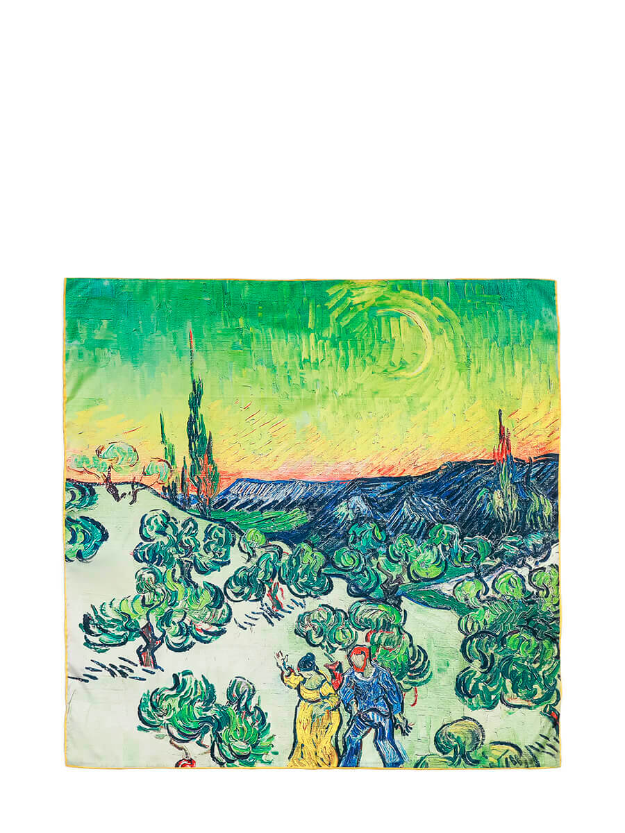 

Платок женский Vitacci WBV002 зеленый-море, 140х140 см, WBV002