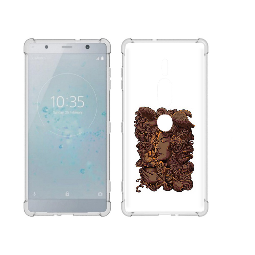 

Чехол MyPads Tocco для Sony Xperia XZ2 Premium девушка с длинными волосами абстракция, Прозрачный, Tocco