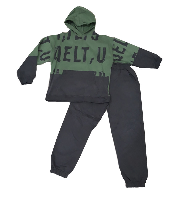 

Костюм повседневный TYFFY KIDS 10250, серый, 152, Серый;зеленый, 10250