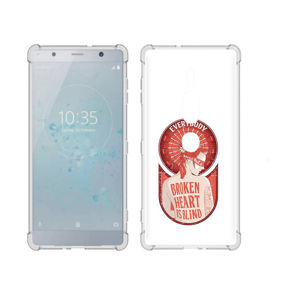 

Чехол MyPads Tocco для Sony Xperia XZ2 Premium девушка разбитое сердце, Прозрачный, Tocco