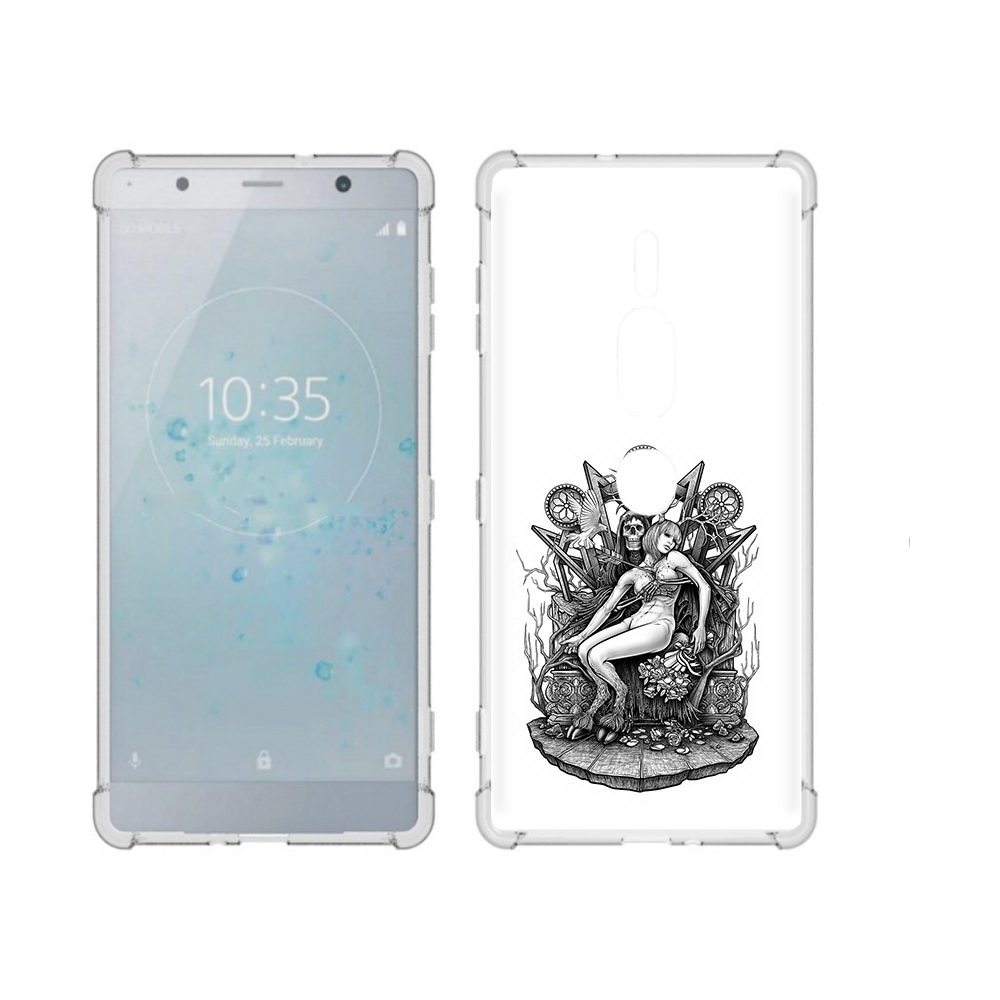 

Чехол MyPads Tocco для Sony Xperia XZ2 Premium девушка на троне, Прозрачный, Tocco