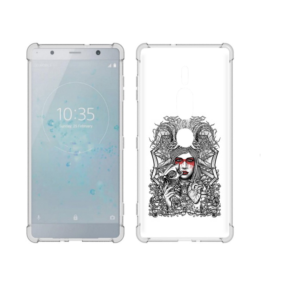 

Чехол MyPads Tocco для Sony Xperia XZ2 Premium грусная девушка, Прозрачный, Tocco