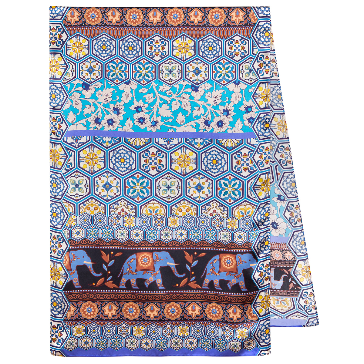 Палантин женский Павловопосадский платок 10761 разноцветный, 200х65 см