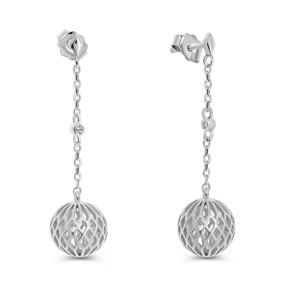

Серьги из серебра 585Gold 702009817, фианит, 702009817