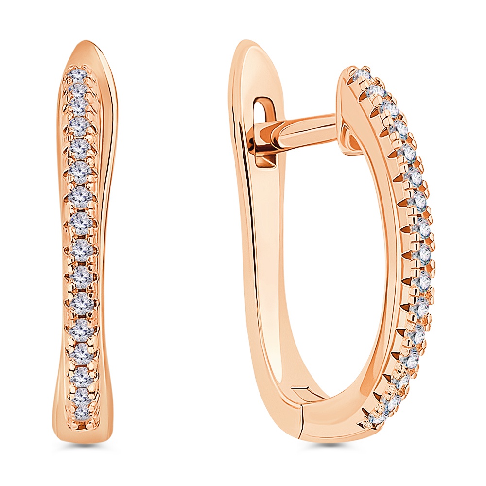 

Серьги из серебра 585Gold 702009920, фианит, 702009920