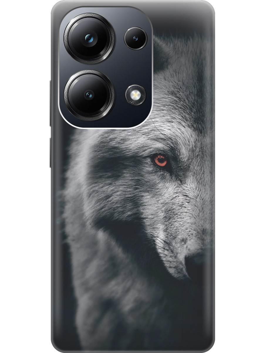 

Чехол на Xiaomi Redmi Note 13 Pro 4G / Poco M6 Pro 4G "Красноглазый волк", Красный;серый;черный, 20012096
