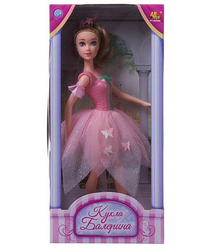 Купить Кукла ABtoys Балерина 30см в бледно-розовой юбке-лепесток с бабочками PT-00440/w1,