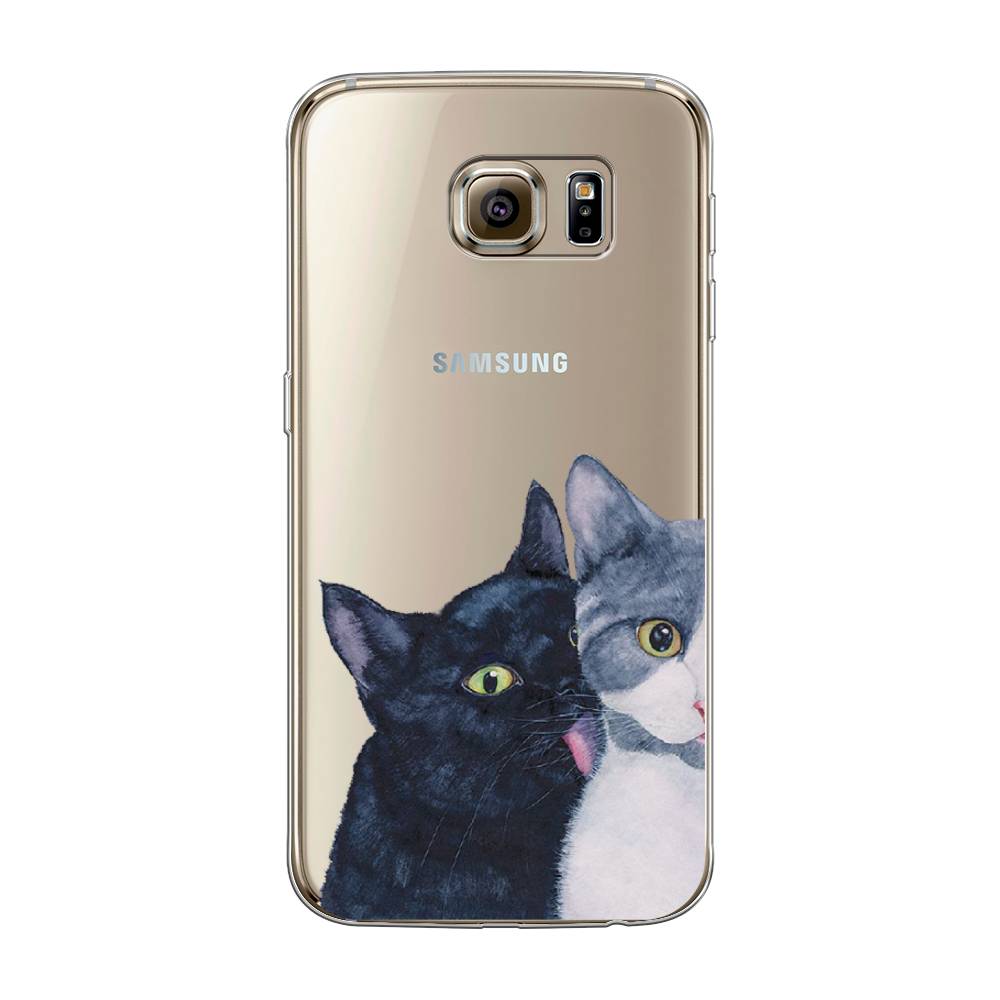 

Чехол Awog на Samsung Galaxy S6 edge "Кошачья любовь", Синий, 24450-1