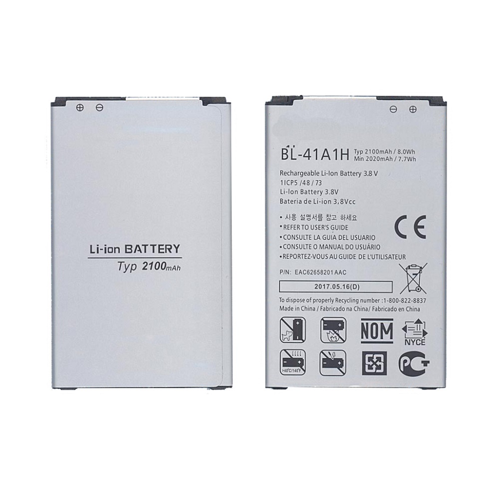 

Аккумуляторная батарея BL-41A1H для LG K200, L53BG 2100mAh 3,8V, BL-41A1H