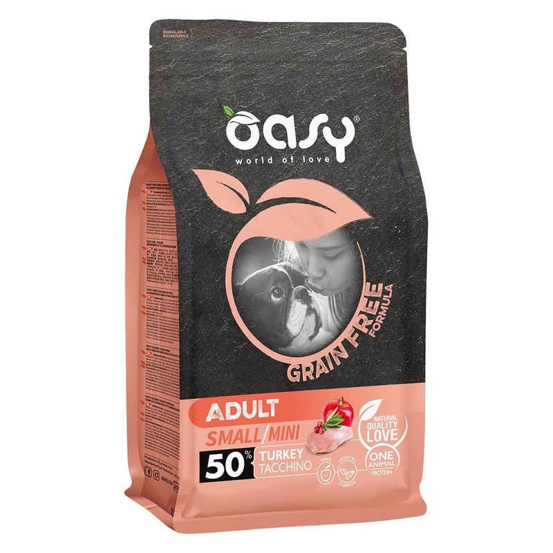 фото Сухой корм для собак oasy dry dog grain free adult small, индейка, 0.8кг