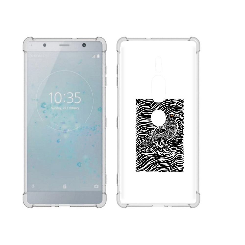 

Чехол MyPads Tocco для Sony Xperia XZ2 Premium ворон в абстракции, Прозрачный, Tocco