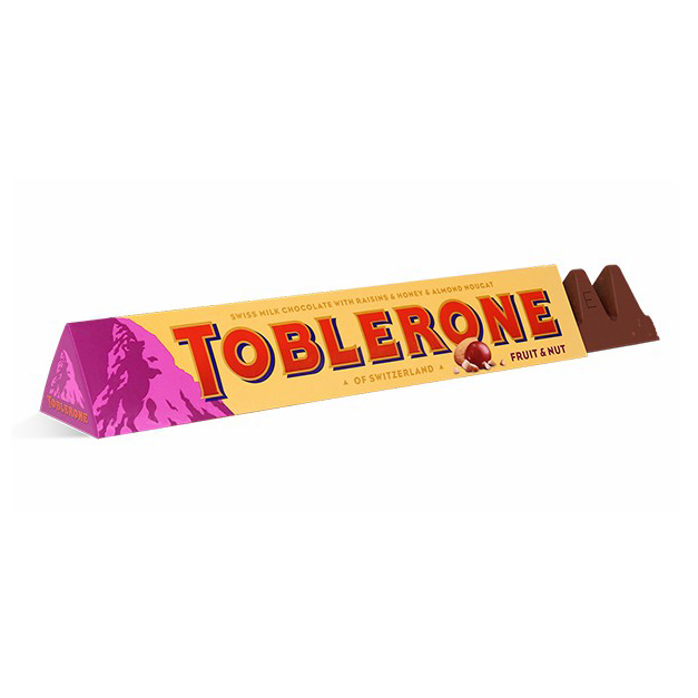 фото Плитка toblerone с изюмом и медово-миндальной нугой 100 г almondy