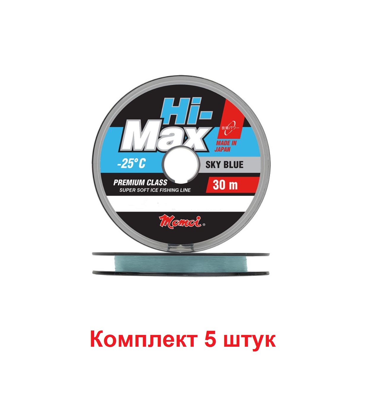 Монофильная леска для рыбалки Momoi Hi-Max Sky Blue (5 / 0.12 / 1.6 / 5 / голубой / sky