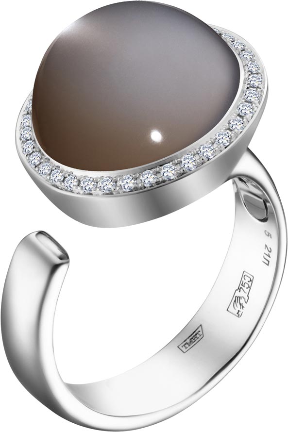 Кольцо из белого золота с бриллиантом р. 16,5 Арт-Модерн 010635-B
