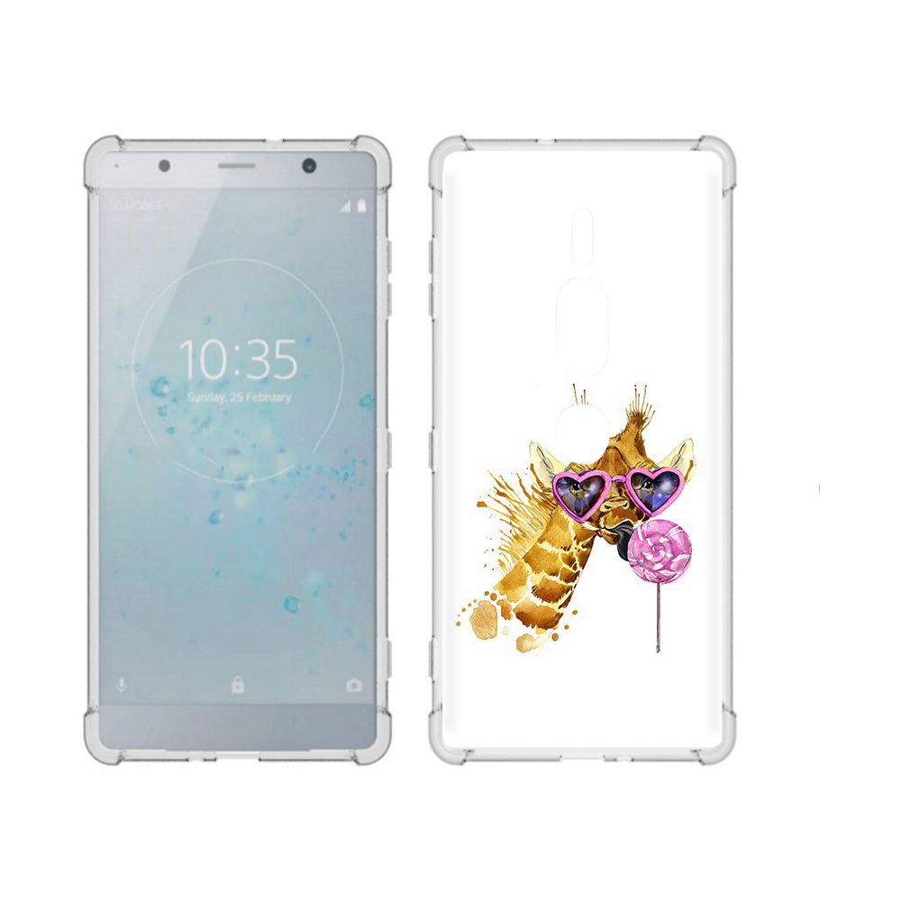 

Чехол MyPads Tocco для Sony Xperia XZ2 Premium акварельный жираф, Прозрачный, Tocco