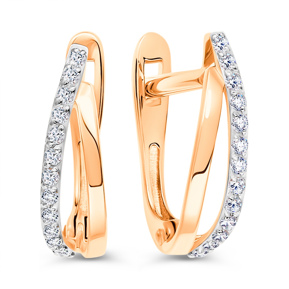 

Серьги из золота 585Gold 302007673, фианит, 302007673
