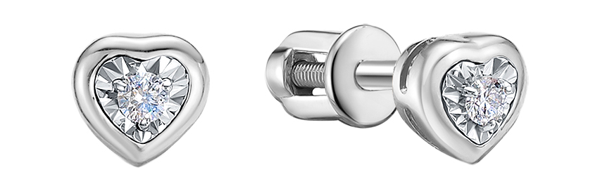 

Серьги из белого золота с бриллиантом Vesna jewelry 42011-259-00-00, 42011-259-00-00