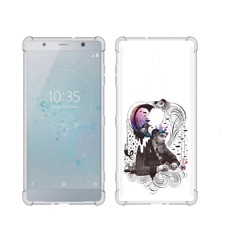 

Чехол MyPads Tocco для Sony Xperia XZ2 Premium абстракция думающий мужчина, Прозрачный, Tocco