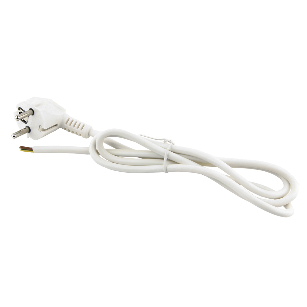 

Шнур с вилкой Grandeks с заземлением 3х0,75 мм2 1,5 м, Белый