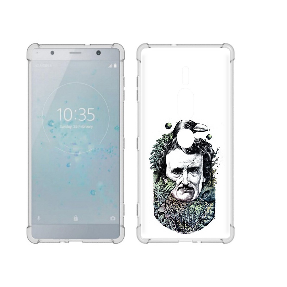 

Чехол MyPads Tocco для Sony Xperia XZ2 Premium Эдгар Аллан с вороном, Прозрачный, Tocco
