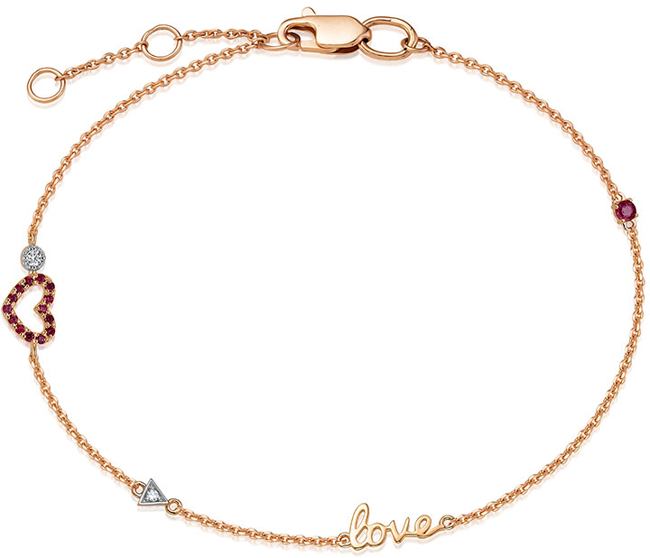 

Браслет на ногу из красного золота с бриллиантом р. 23 Vesna jewelry 51547-151-226-00, 51547-151-226-00