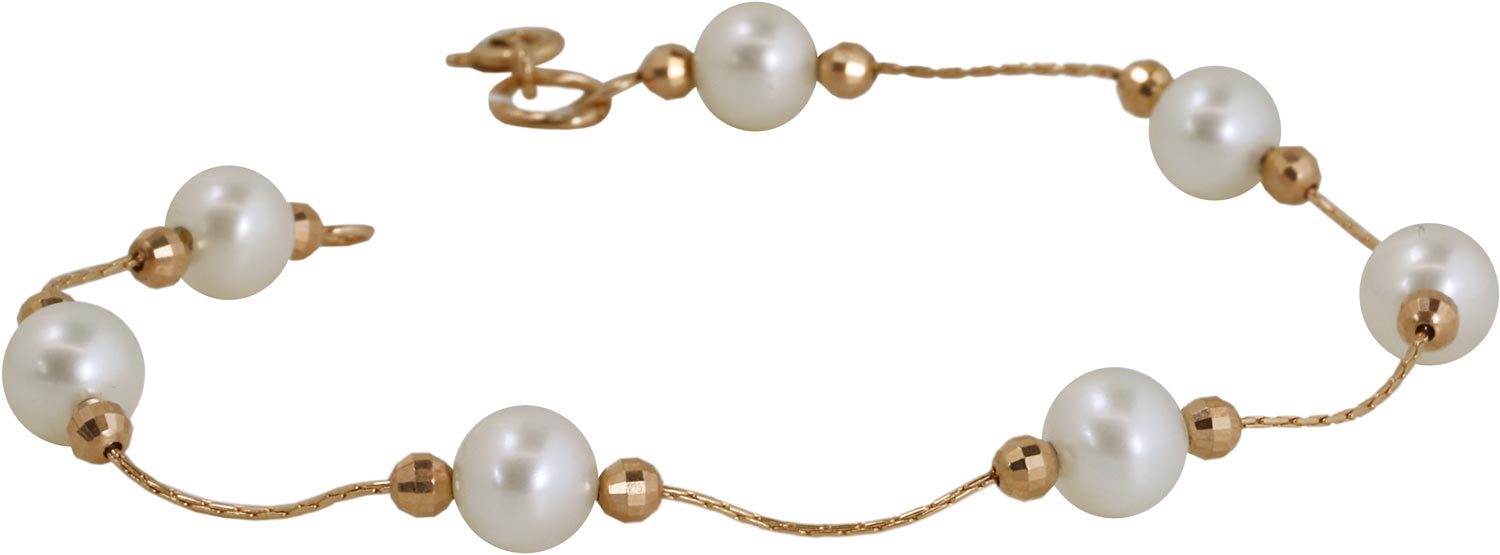 

Браслет из красного золота с жемчугом р. 19 Примаэксклюзив PR757-BRACELETS, PR757-BRACELETS