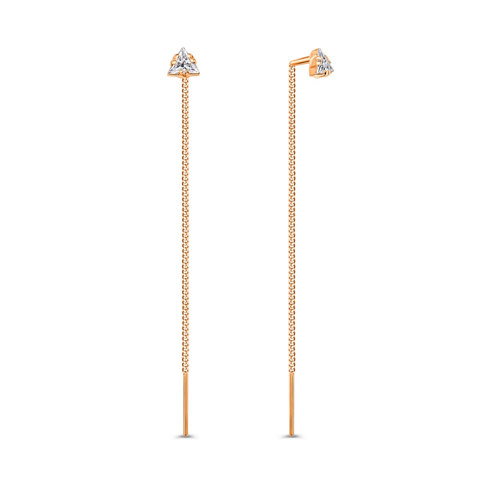 

Серьги продевки из золота 585Gold 302007538, фианит, 302007538