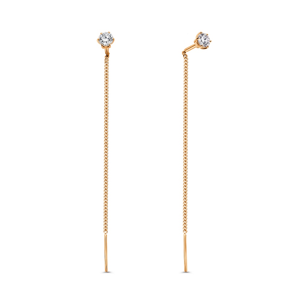 

Серьги продевки из золота 585Gold 302007536, фианит, 302007536