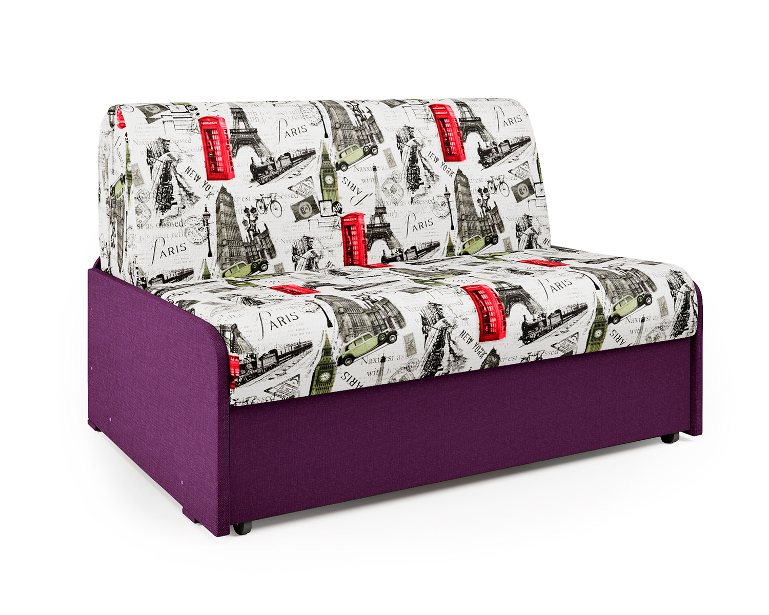 фото Диван кровать коломбо бп 160 париж и рогожка фиолетовый шарм-дизайн