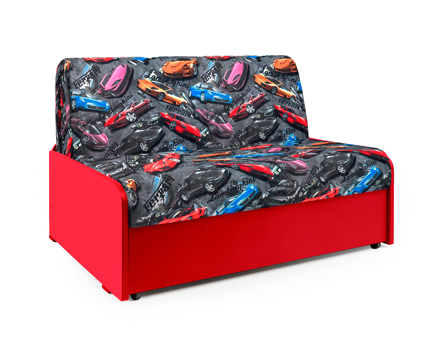 фото Диван-кровать шарм-дизайн коломбо бп 160, машинки/красный
