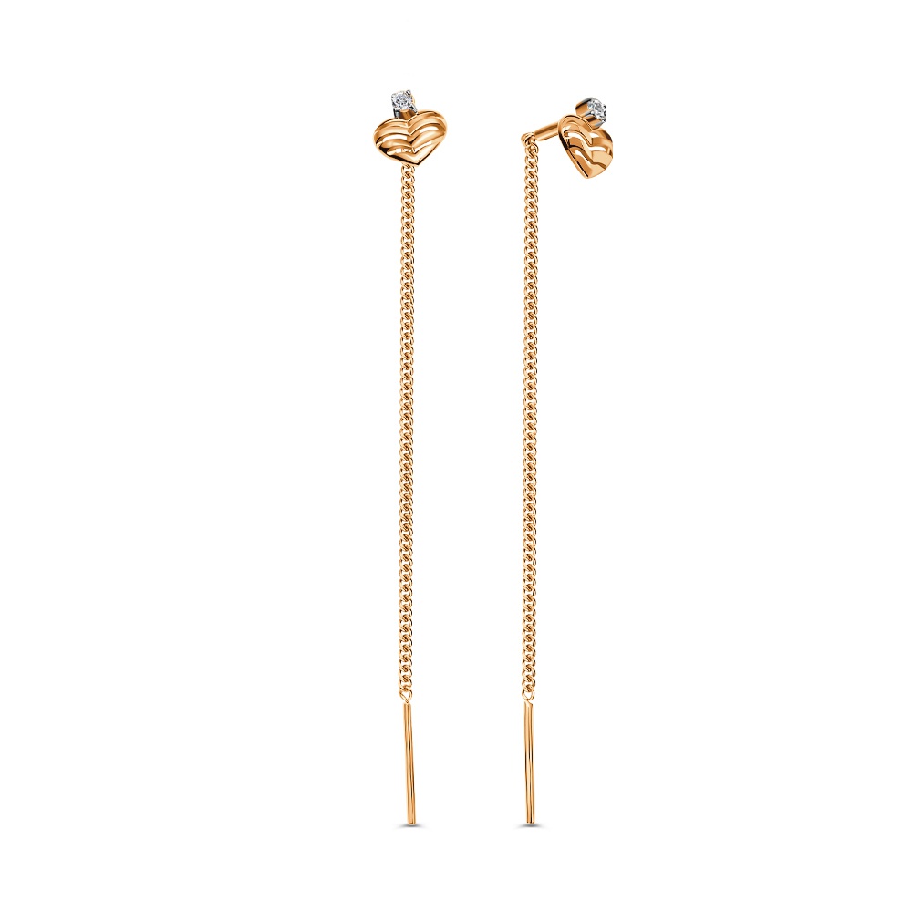

Серьги продевки из золота 585Gold 302007611, фианит, 302007611