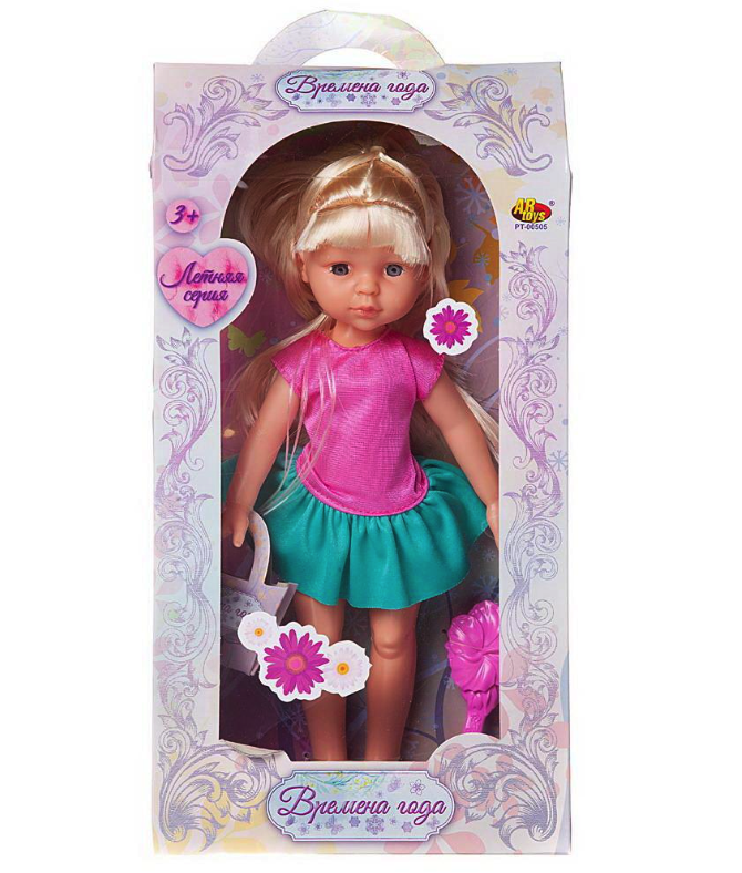 Купить Кукла ABtoys Времена года в розовом с зеленой юбкой платье 30 см PT-00505/w1,