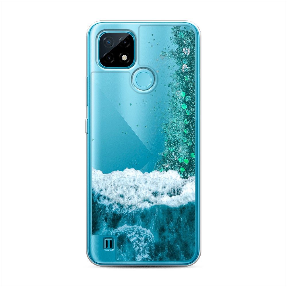 

Жидкий чехол с блестками "Морская пучина" на Realme C21