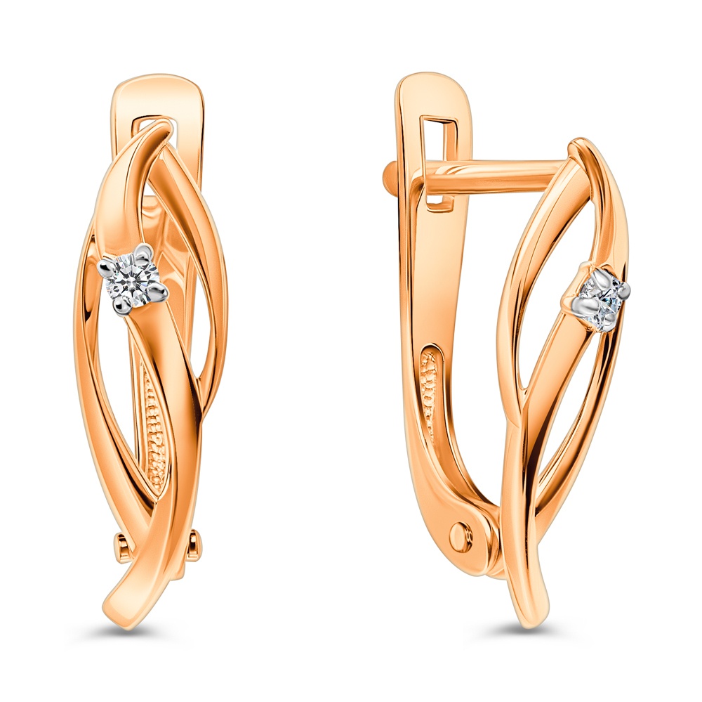 

Серьги из золота 585Gold 102010937, бриллиант, 102010937