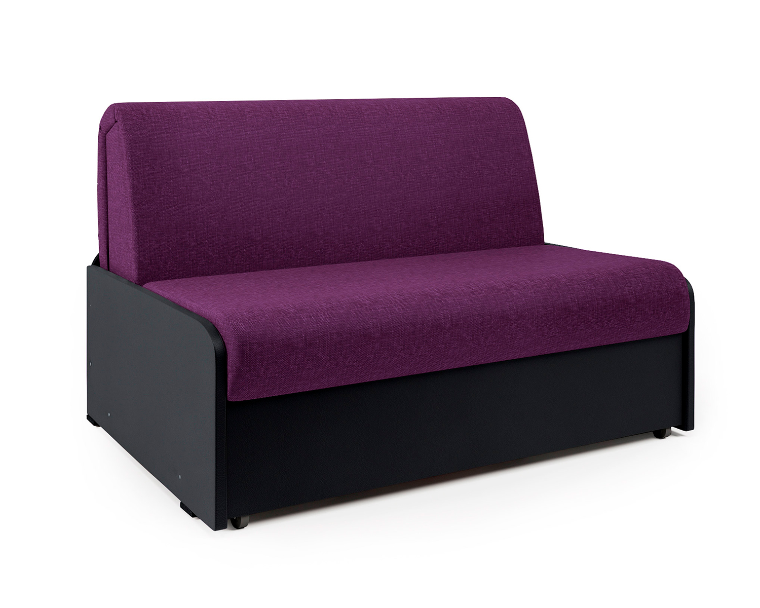 фото Диван кровать коломбо бп 100 фиолетовая рогожка и экокожа черная шарм-дизайн