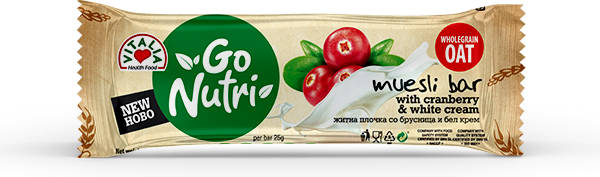 фото Батончик vitalia go nutri muesli bar с клюквой и белым кремом 25 г evitalia