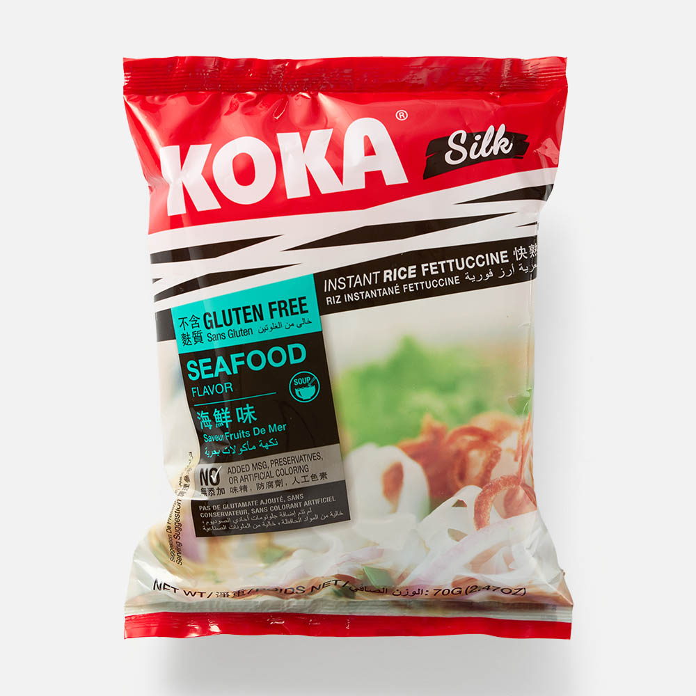 Лапша Koka Silk, без глютена, со вкусом морепродуктов, быстрого приготовления, 70 г