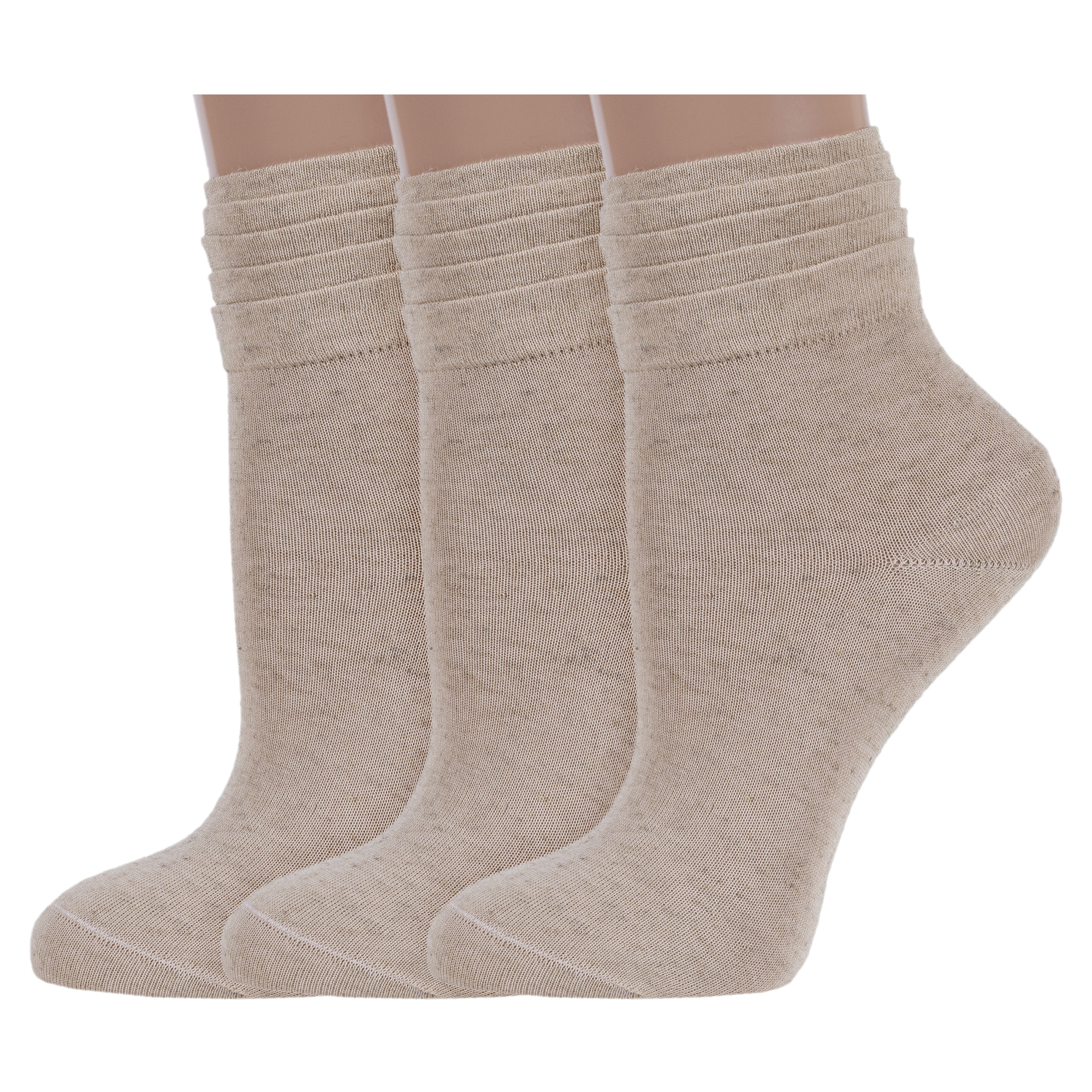 Комплект носков женских LorenzLine 3-Д52 бежевых 23