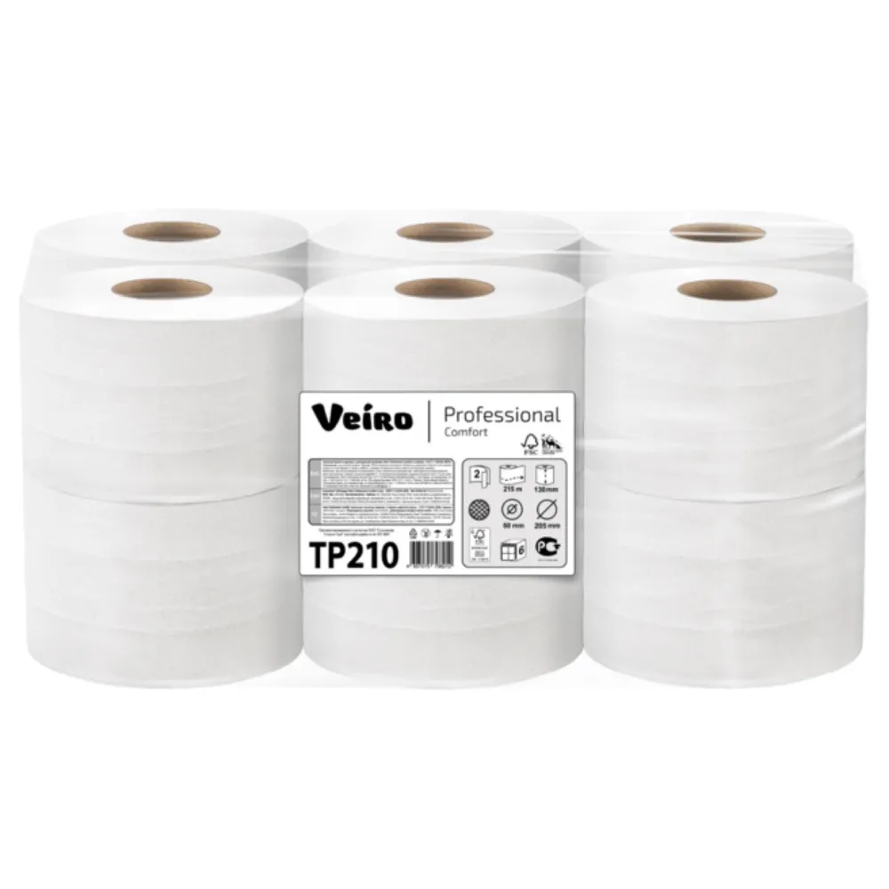 Туалетная бумага Veiro Professional Comfort TP210, двухслойная, 6 рулонов