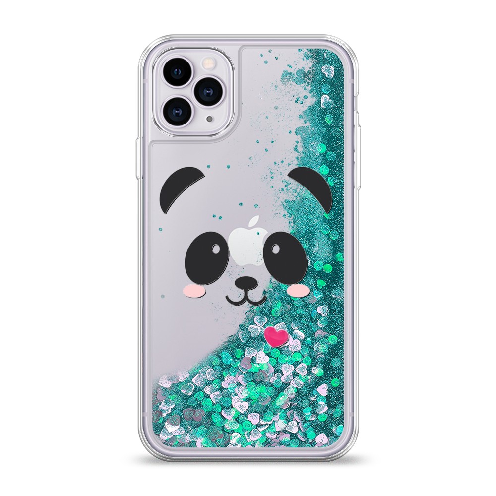 

Жидкий чехол с блестками "Влюбленный панда контур" на Apple iPhone 11 Pro, 12395-1