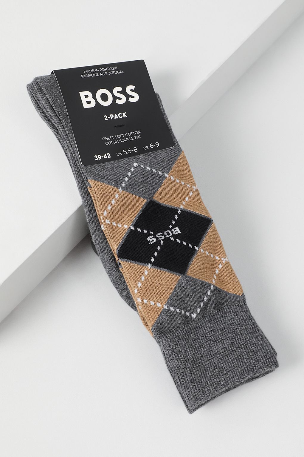 Комплект носков мужских Boss 50478352 серых 39-42 2 пары 2390₽