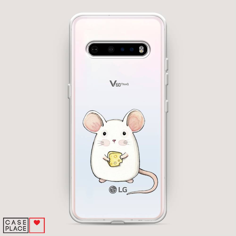

Чехол Awog на LG V60 ThinQ 5G "Мышка", Белый;розовый;прозрачный, 84250-1