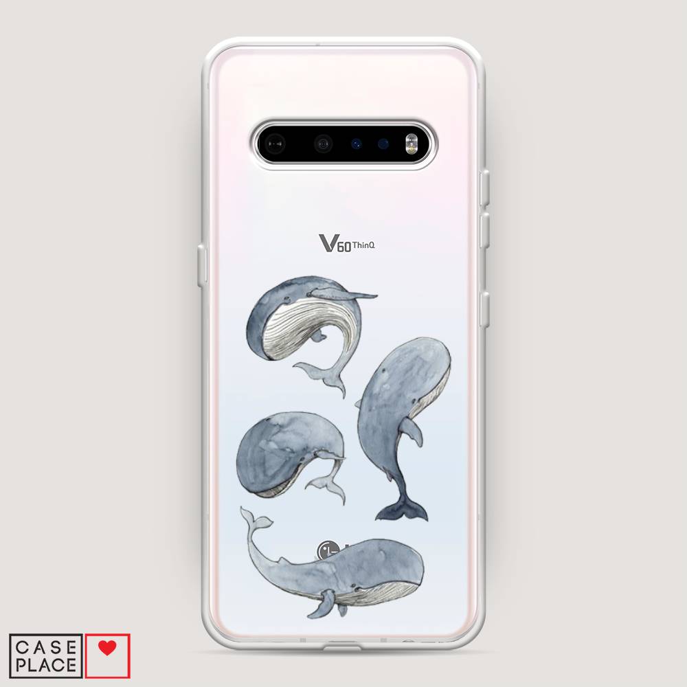 

Чехол Awog на LG V60 ThinQ 5G "Киты", Белый;прозрачный;голубой, 84250-1
