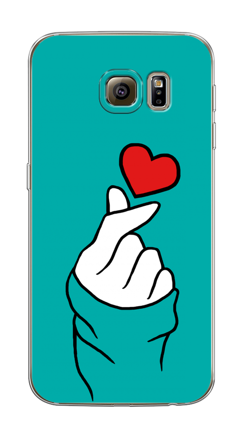 

Чехол Awog на Samsung Galaxy S6 edge "Маленькое сердечко", Голубой;белый;красный, 24450-7