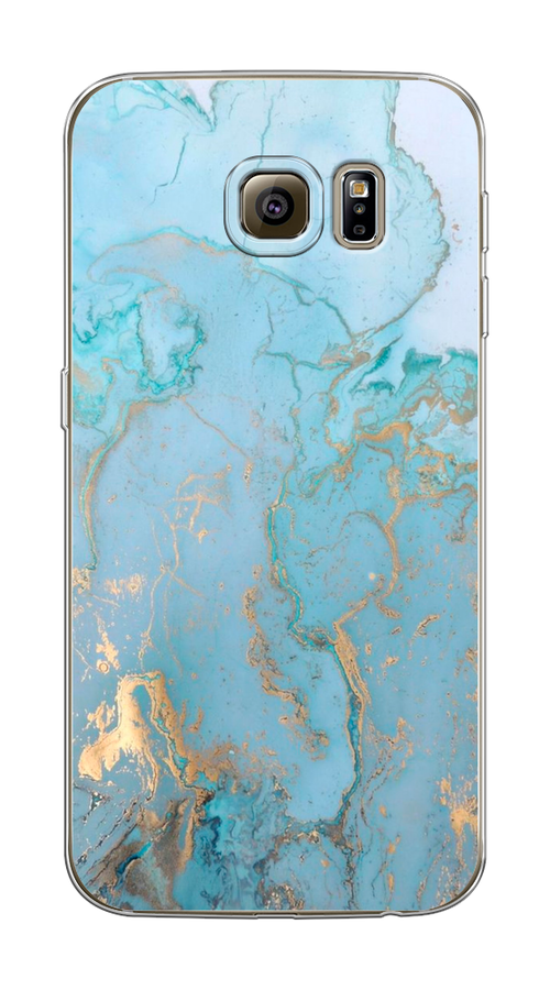 

Чехол Awog на Samsung Galaxy S6 edge "Голубой мрамор рисунок", 24450-3