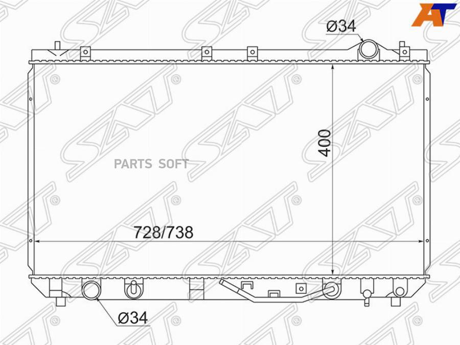 

SAT Радиатор TOYOTA CAMRY GRACIA/QUALIS/WINDOM/LEXUS ES300 2.5/3.0 96-01